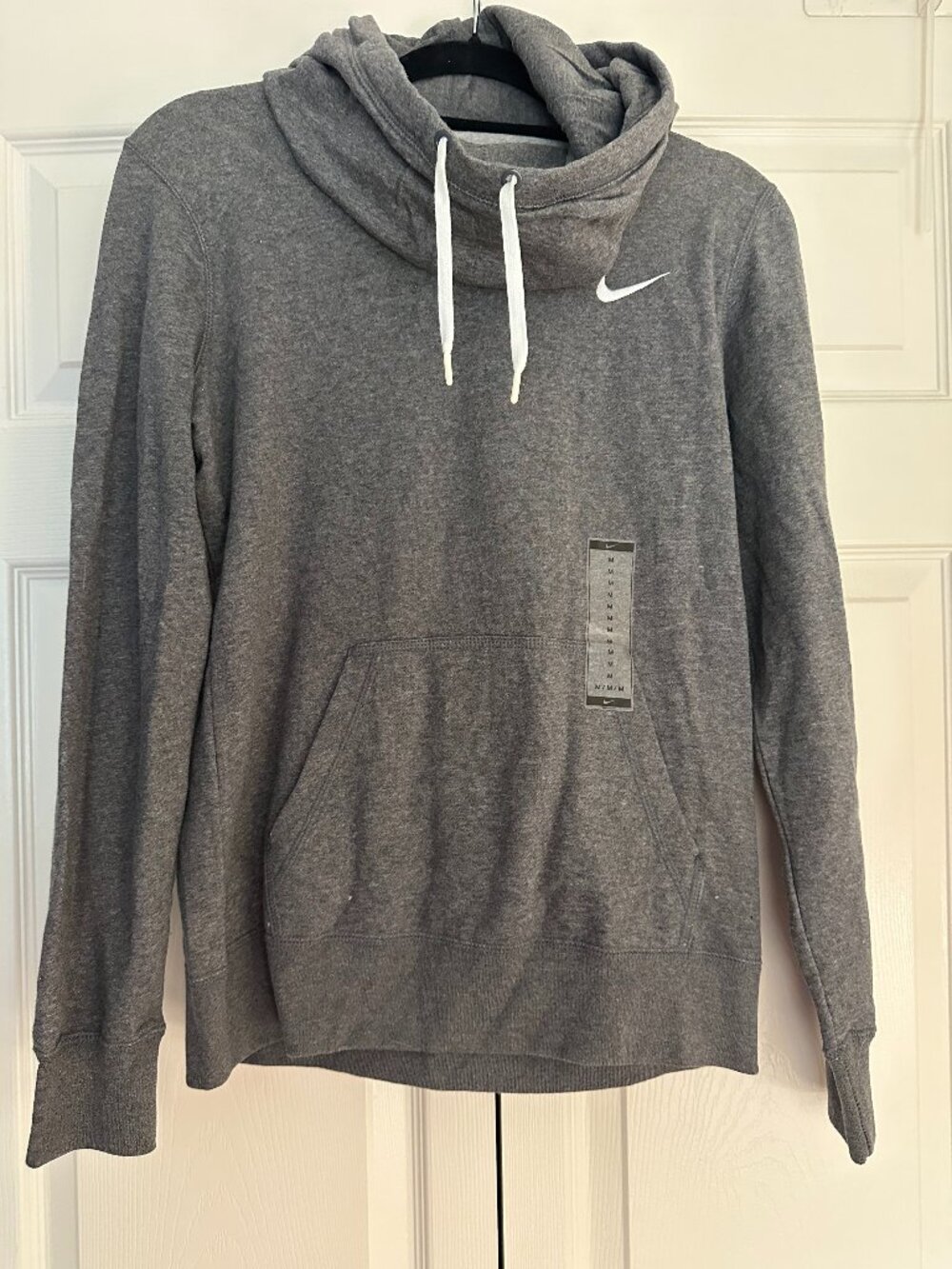 NWT Nike Funnel-Neck Hoodie Sweatshirt Charcoal Grey Sz M